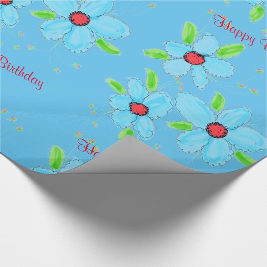 Lichtblauw Fancy, blote Gift Wrap Cadeaupapier (Hoek)