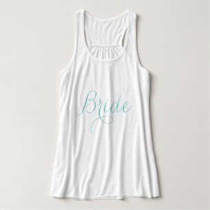 Lichtblauw Fancy Script "Bride" Tanktop