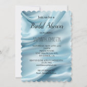 Lichtblauw Faux Satin Vrijgezellenfeest Kaart (Voorkant)