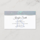 Lichtblauw Fijne Sparkle Pearl Glitter en Initiale Visitekaartje (Achterkant)