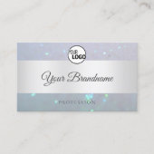 Lichtblauw Fijne Sparkle Pearl Glitter en Logo Visitekaartje (Voorkant)
