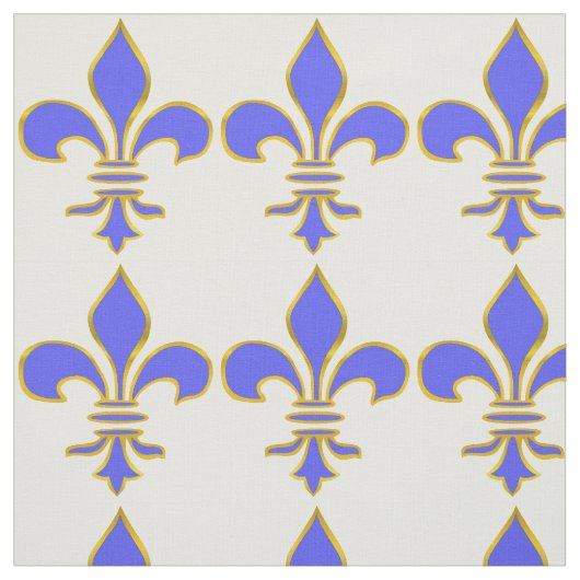 Lichtblauw Fleur de Lis Pattern Stof (Swatch)