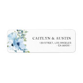 lichtblauw floradetiket etiket (Voorkant)