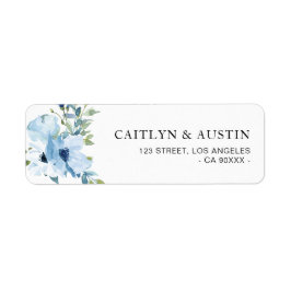 lichtblauw floradetiket etiket