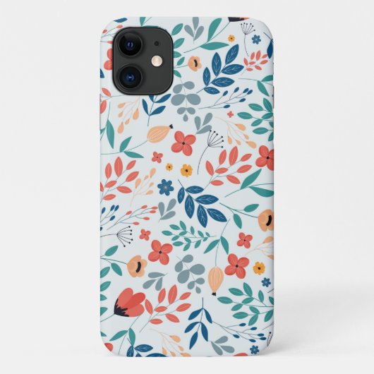 lichtblauw Floral Case-Mate iPhone Case (Achterkant)