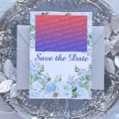 Lichtblauw floreel briefkaart