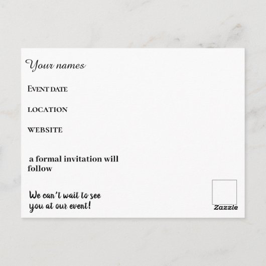 Lichtblauw floreel briefkaart (Achterkant)