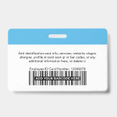 Lichtblauw Foto Bar of Qr Code Logo Naam Badge (Achterkant)