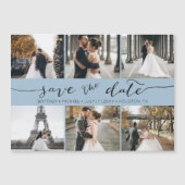 Lichtblauw Fotocollage Save the Date (Voorkant)