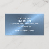 Lichtblauw geborsteld metaal glans visitekaartje (Achterkant)