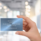 Lichtblauw geborsteld metaal glans visitekaartje