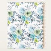 Lichtblauw Geel Groen Bloem Bruiloftsplanner Planner (Achterkant)