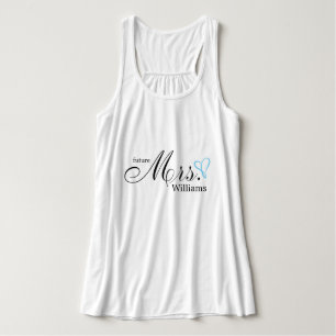 Lichtblauw gekrabbeld hart Toekomstige Mevrouw Tanktop