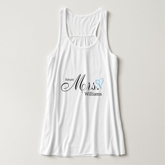 Lichtblauw gekrabbeld hart toekomstige mevrouw tanktop (Design voorkant)