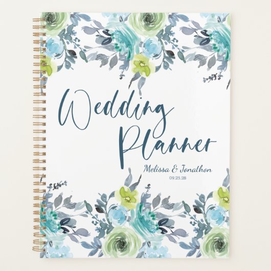 Lichtblauw-gele groene boorplant planner (Voorkant)