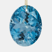 Lichtblauw Gemstone Aquamarine March Birthstone Keramisch Ornament (Rechts)