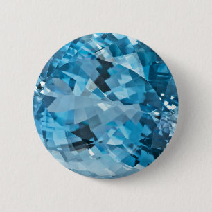 Lichtblauw Gemstone Aquamarine March Birthstone Ronde Button 5,7 Cm