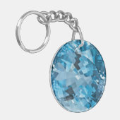 Lichtblauw Gemstone Aquamarine March Birthstone Sleutelhanger (Voorkant Links)