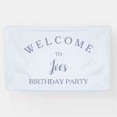 Lichtblauw genderneutraal verjaardagswelkomstbord spandoek (Horizontaal)