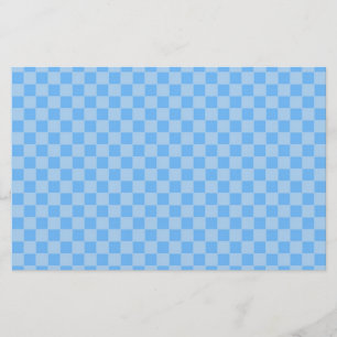 Lichtblauw geometrisch dambordpatroon briefpapier
