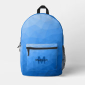 Lichtblauw geometrisch mesh patroon Monogram Bedrukte Rugzak (Voorkant)