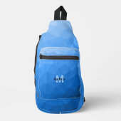 Lichtblauw geometrisch mesh patroon Monogram Sling Bag (Voorkant)