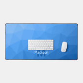 Lichtblauw geometrisch meshpatroon monogram bureaumat (Keyboard & Muis)