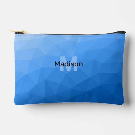 Lichtblauw geometrisch meshpatroon Monogram Etui (Voorkant)