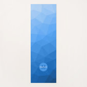 Lichtblauw geometrisch meshpatroon Monogram Yogamat (Voorkant)