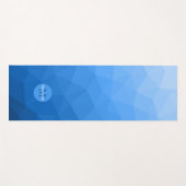 Lichtblauw geometrisch meshpatroon Monogram Yogamat (Voorkant (horizontaal))