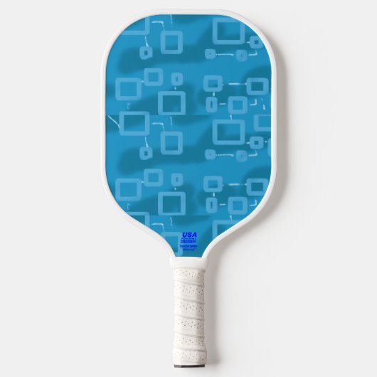 Lichtblauw Geometrisch Modern Slank Pickleball Paddle (Voorkant)