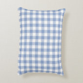 Lichtblauw geruit dessin klassieke geruite print accent kussen (Achterkant (Verticaal))