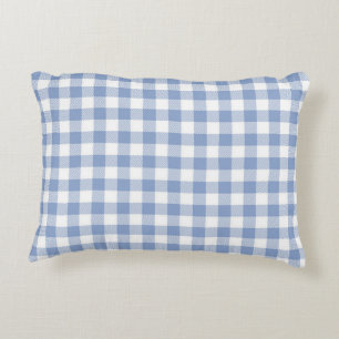 Lichtblauw geruit dessin klassieke geruite print accent kussen