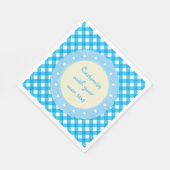 Lichtblauw geruit fancy maatwerk servet (Hoek)