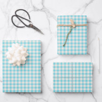 Lichtblauw geruit katoen baby shower