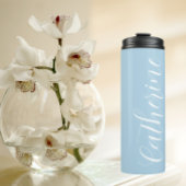 Lichtblauw gestileerde bruiloft bruidsmeisje thermosbeker