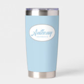 Lichtblauw gestileerde bruiloftsbruidsjonker geïsoleerde drinkbeker (Voorkant)