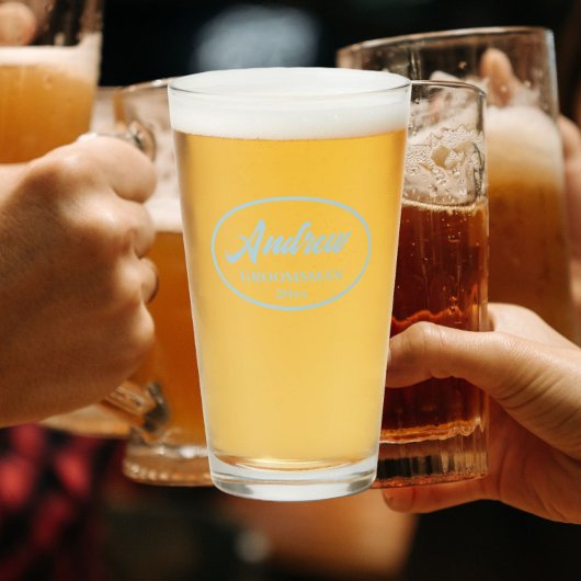 Lichtblauw gestileerde bruiloftsbruidsjonker glas