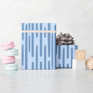 Lichtblauw gestreept patroon cadeaupapier