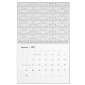 Lichtblauw gestructureerd patroon met kleine, herh kalender (Feb 2027)