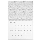 Lichtblauw gestructureerd patroon met kleine, herh kalender (Mar 2027)
