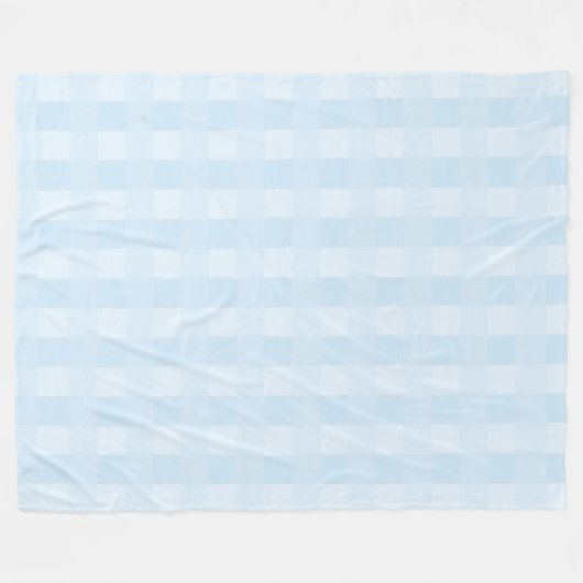 Lichtblauw Gingham geruite patroon fleece deken (Voorkant (Horizontaal))