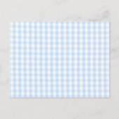 Lichtblauw gingham-patroon briefkaart (Voorkant)