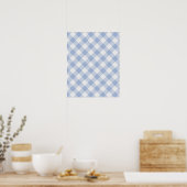 Lichtblauw Gingham Patroon Klassieke Geruite Print (Keuken)