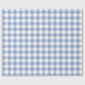 Lichtblauw Gingham Patroon Klassieke Geruite Print Cadeaupapier (Vlak)