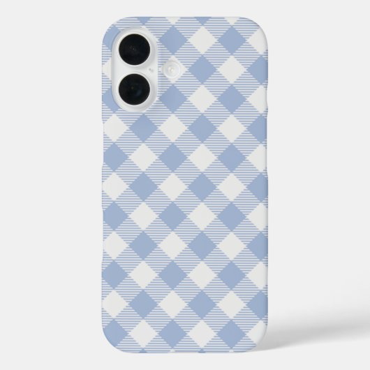 Lichtblauw Gingham Patroon Klassieke Geruite Print Case-Mate iPhone Case (Achterkant)