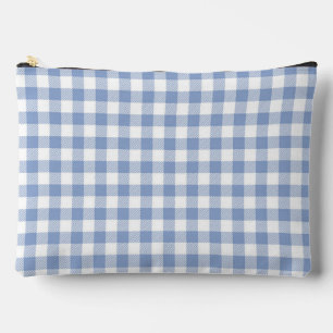 Lichtblauw Gingham Patroon Klassieke Geruite Print Etui