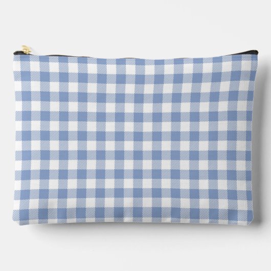 Lichtblauw Gingham Patroon Klassieke Geruite Print Etui (Voorkant)