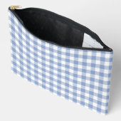 Lichtblauw Gingham Patroon Klassieke Geruite Print Etui (Open)