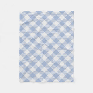 Lichtblauw Gingham Patroon Klassieke Geruite Print Fleece Deken